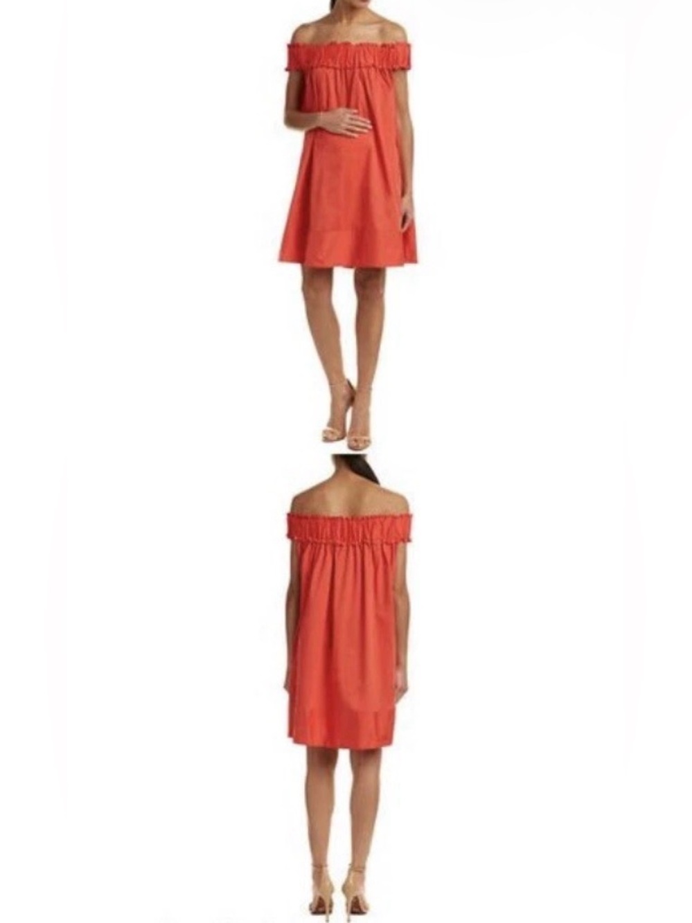 Mini Off-Shoulder Coral A-line Maternity Dress